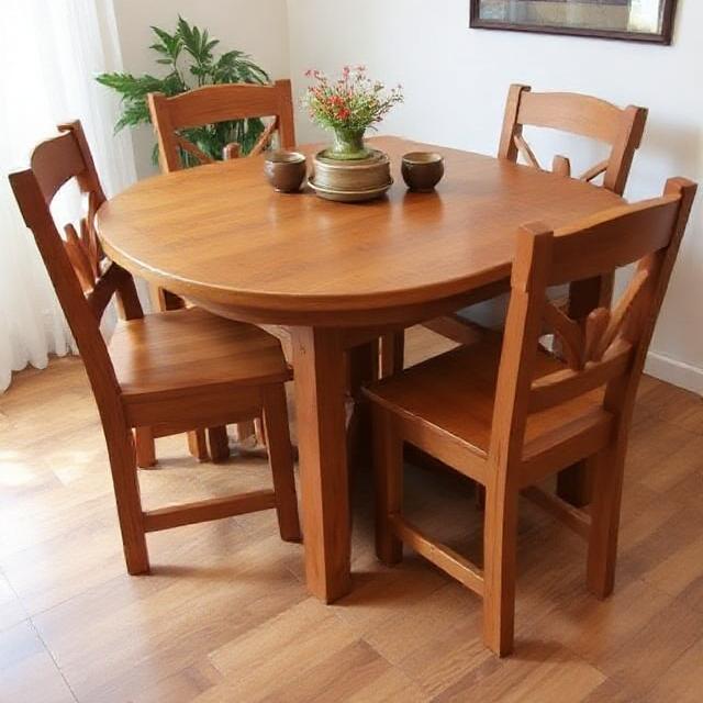 Mesa comedor madera con 4 sillas segunda mano Jaen